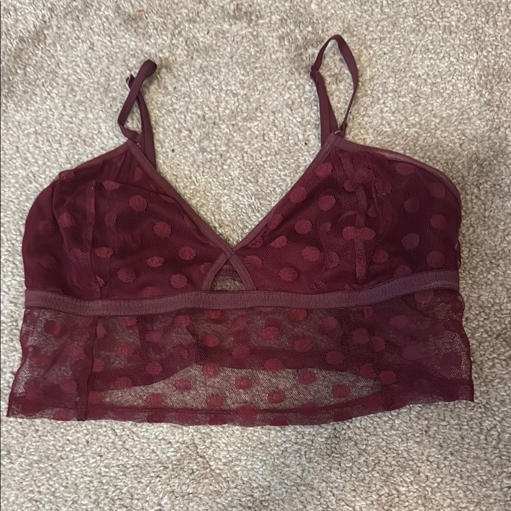 Women's Burgundy Lace Bralette